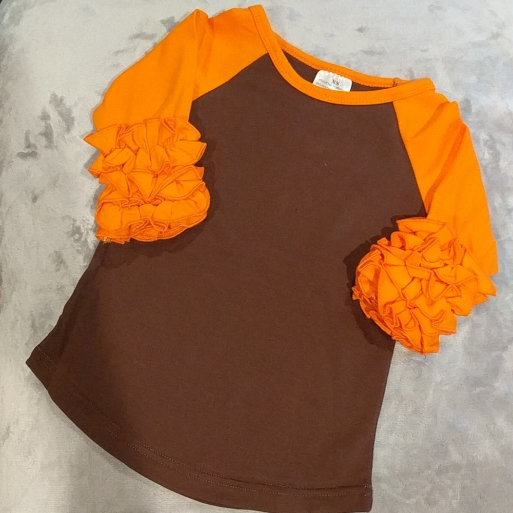 Girls Long Sleeve Raglan with Ruffles